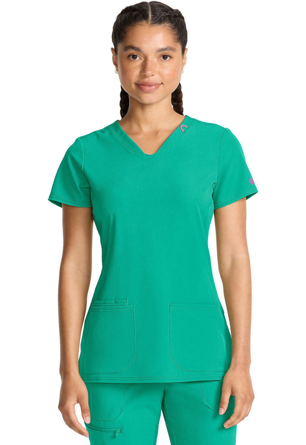 AMP MC702 V-Neck Top Teal Tonic Image