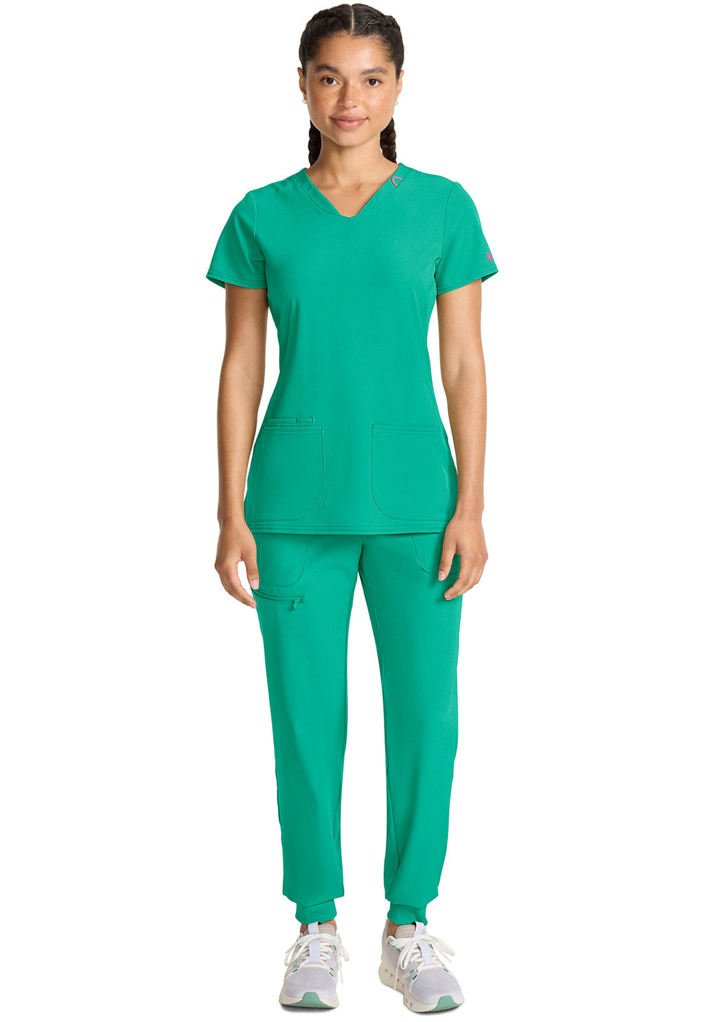 AMP MC702 V-Neck Top Teal Tonic Image