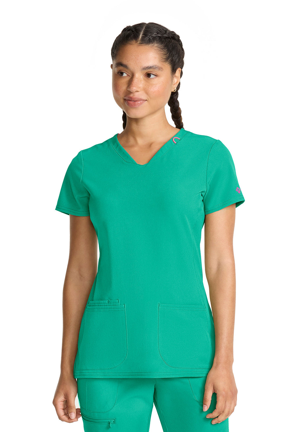 AMP MC702 V-Neck Top Teal Tonic Image