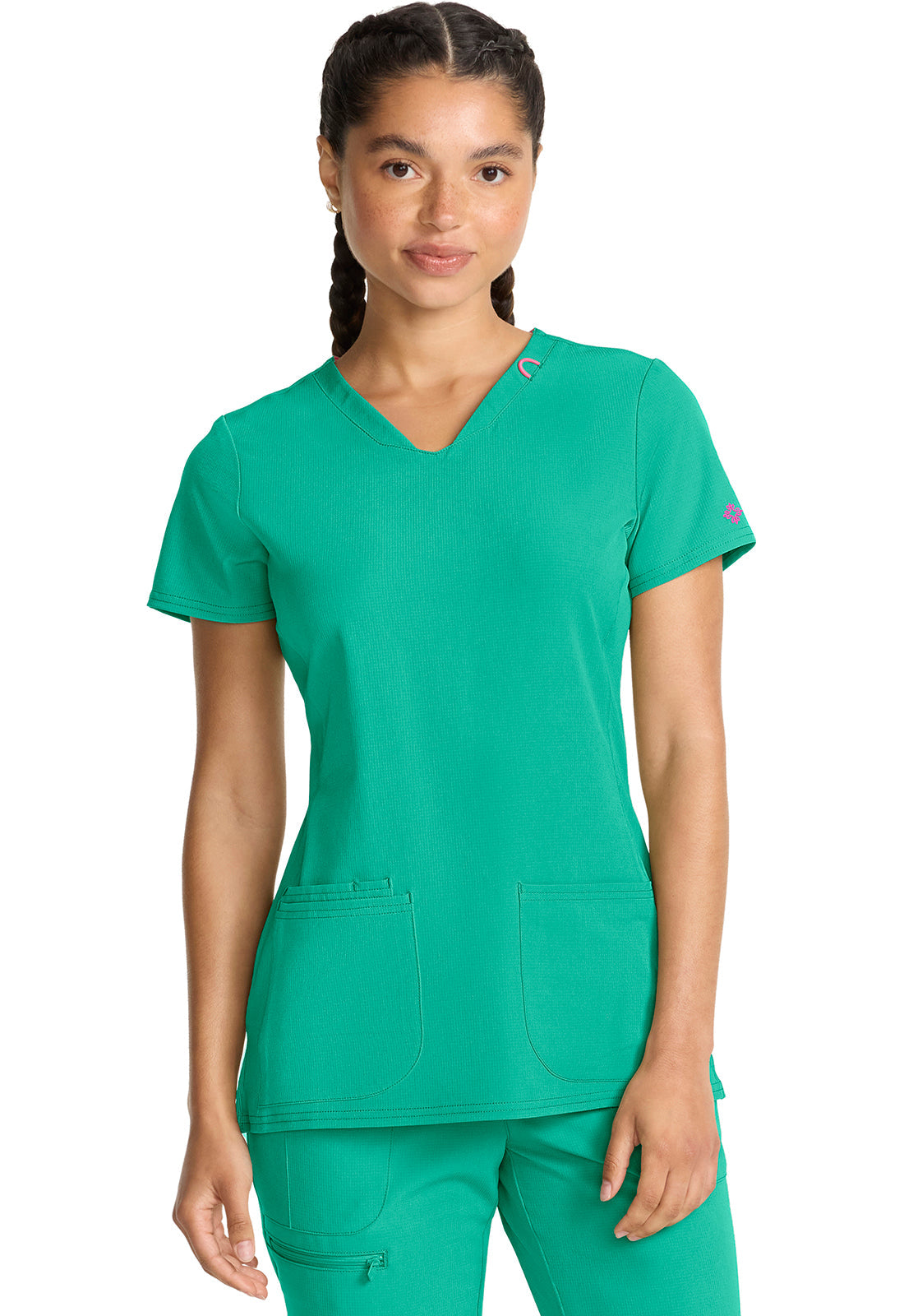 AMP MC702 V-Neck Top Teal Tonic Image