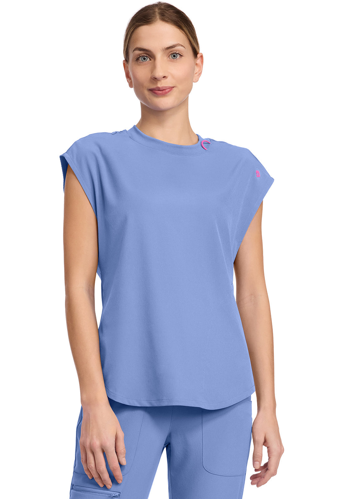 AMP MC703 Round Neck Tuckable Top Ciel