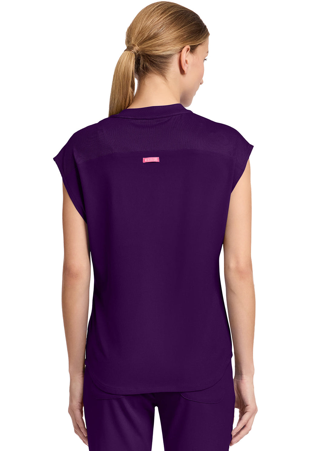 AMP MC703 Round Neck Tuckable Top Eggplant
