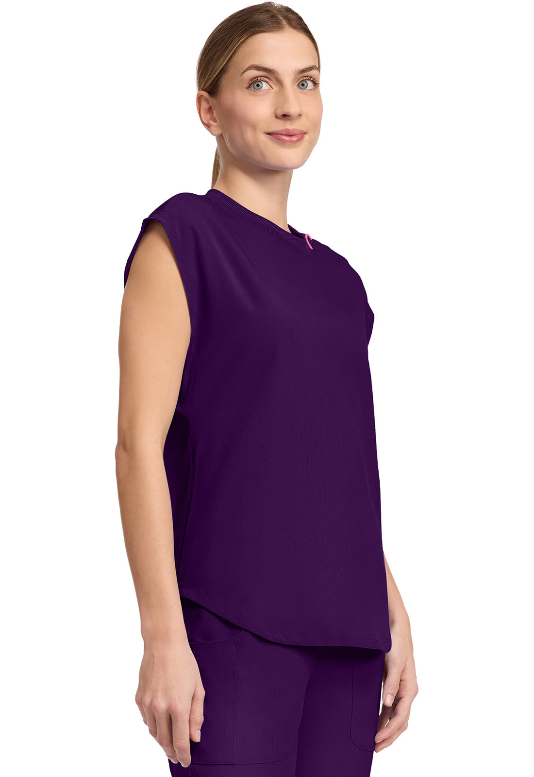 AMP MC703 Round Neck Tuckable Top Eggplant