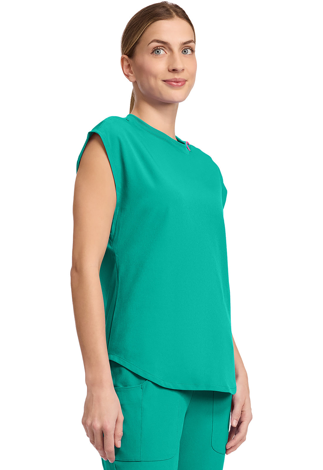 AMP MC703 Round Neck Tuckable Top Teal Tonic