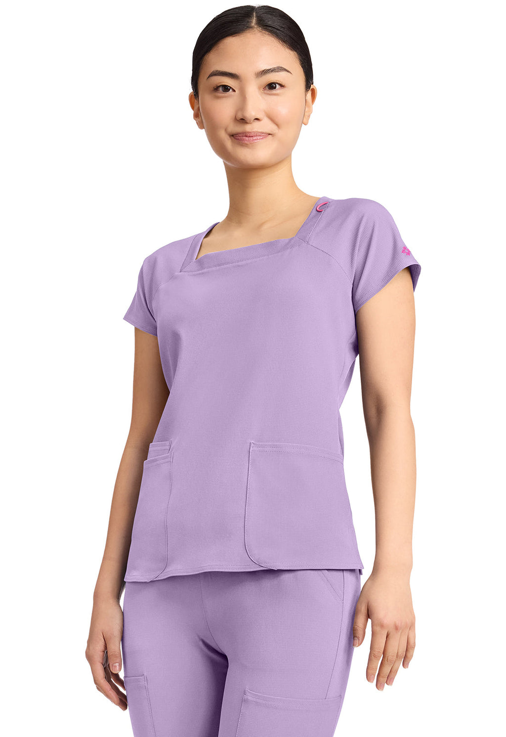 AMP MC704 Women's 3-Pocket Square Neck Top Digital Lavender