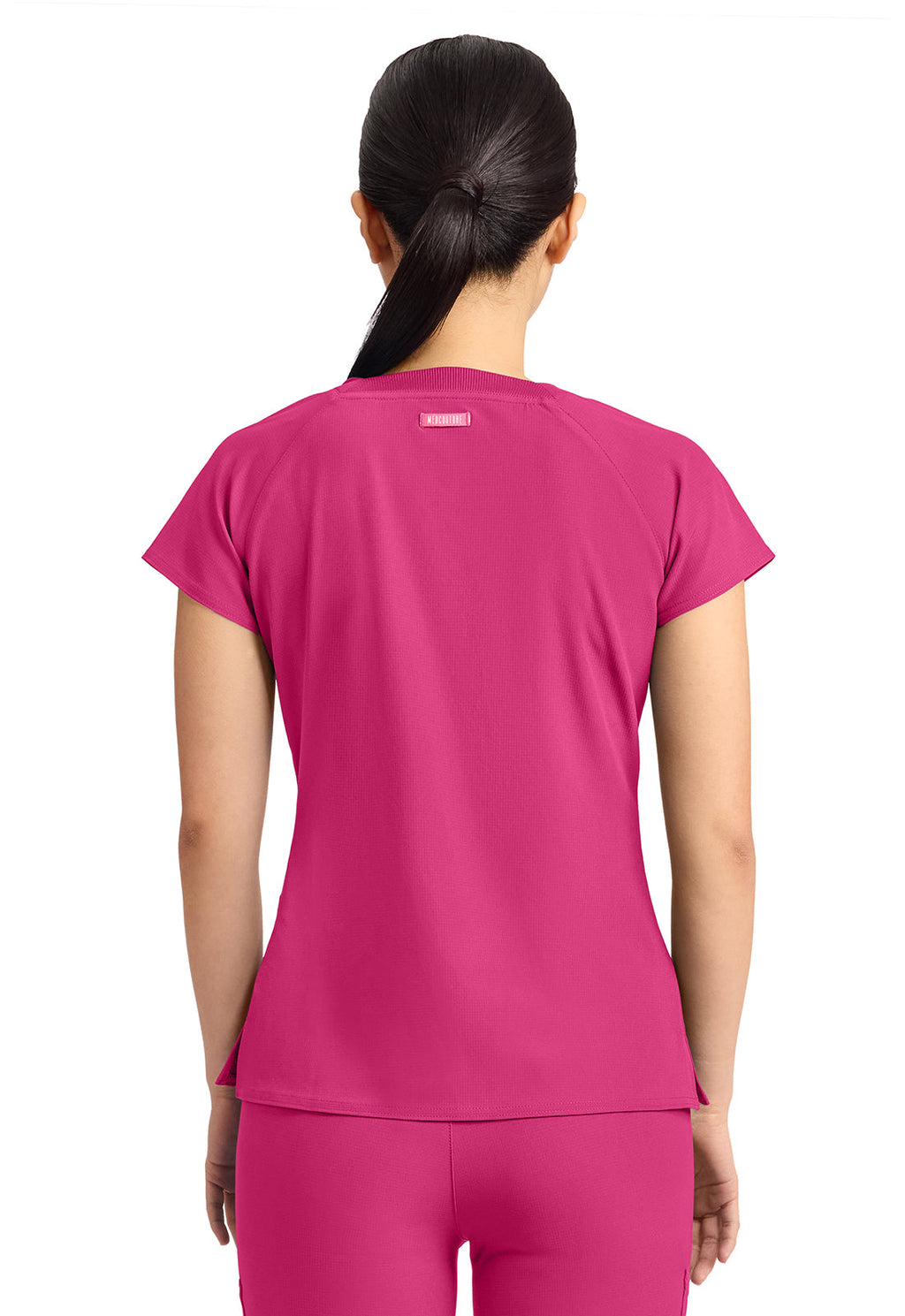 AMP MC704 Women's 3-Pocket Square Neck Top Pink Power
