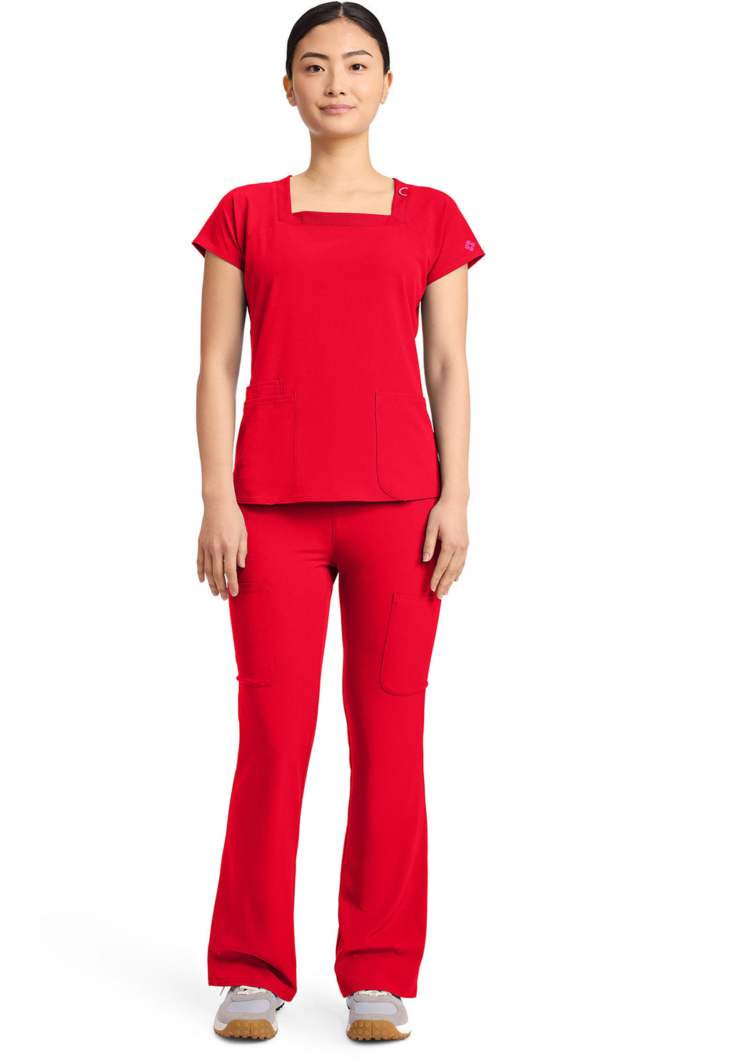 AMP MC704 Women's 3-Pocket Square Neck Top Solar Flare