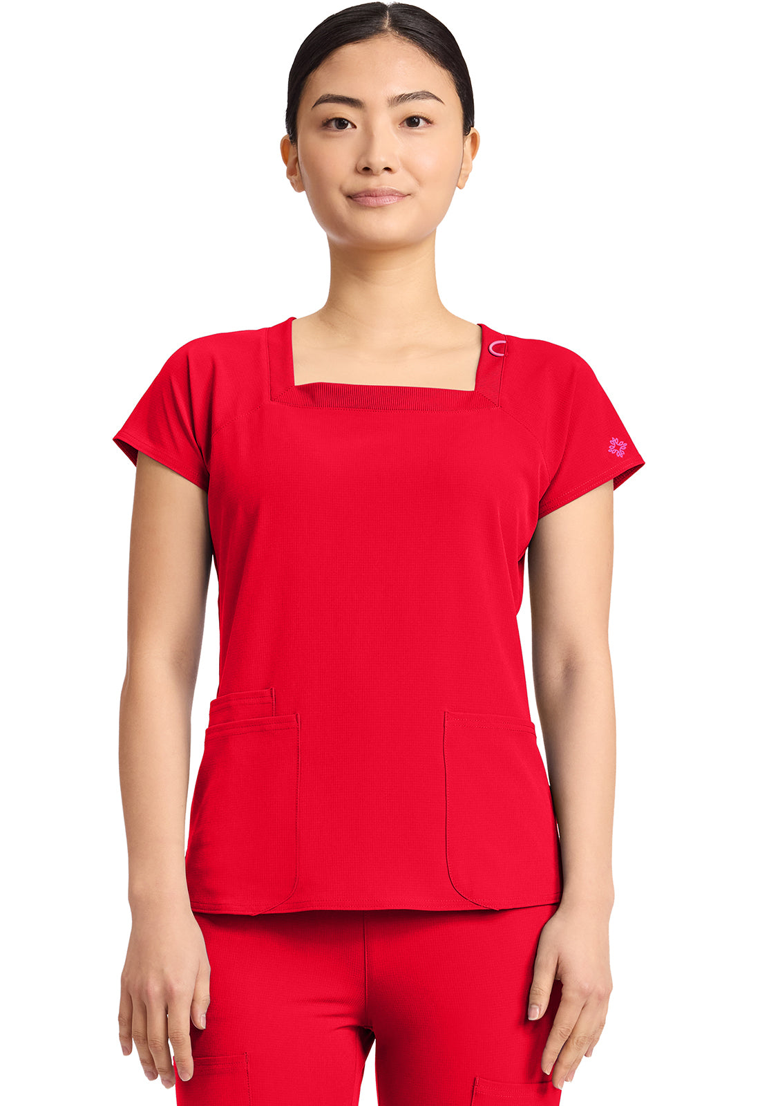 AMP MC704 Women's 3-Pocket Square Neck Top Solar Flare