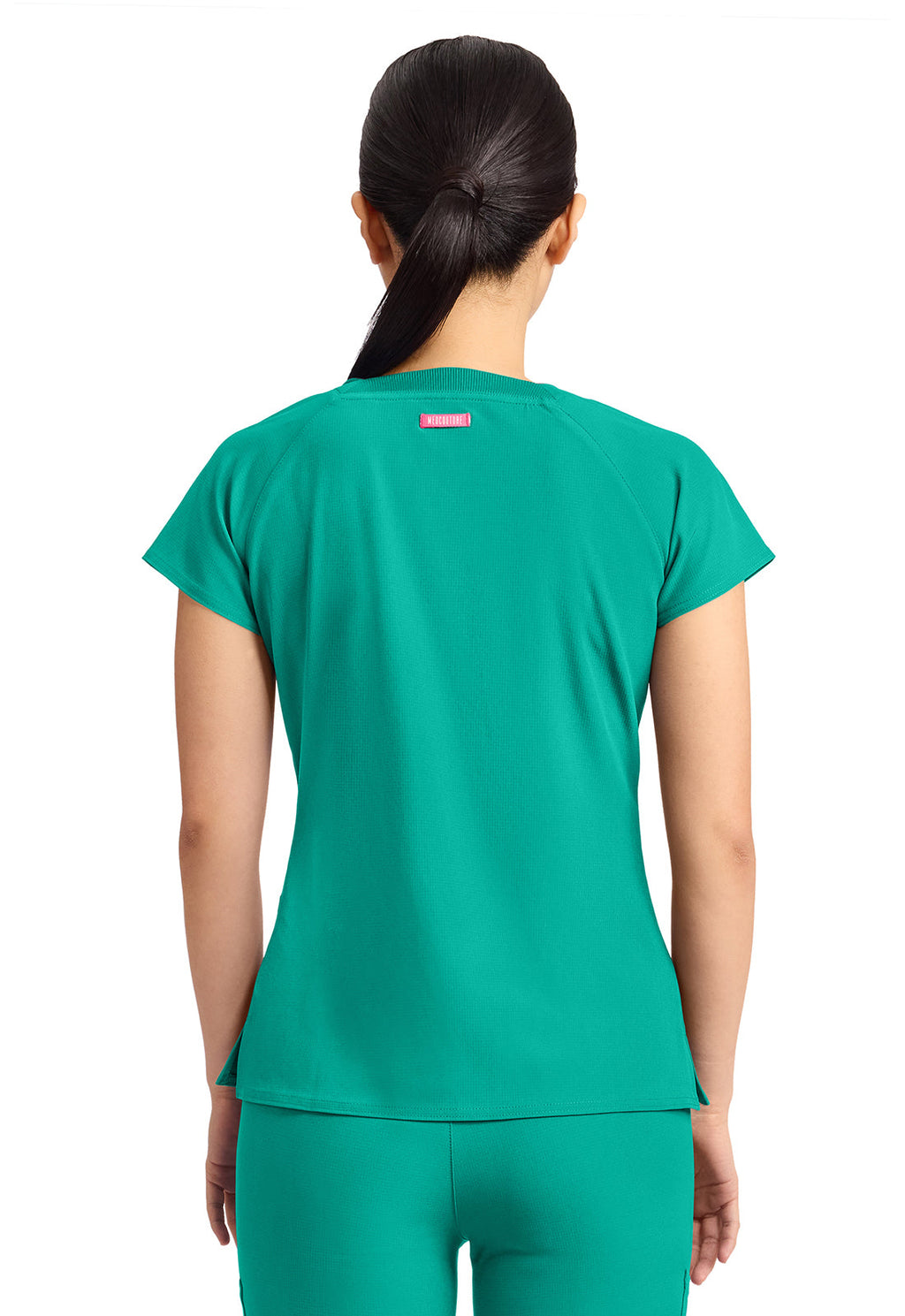 AMP MC704 Women's 3-Pocket Square Neck Top Teal Tonic