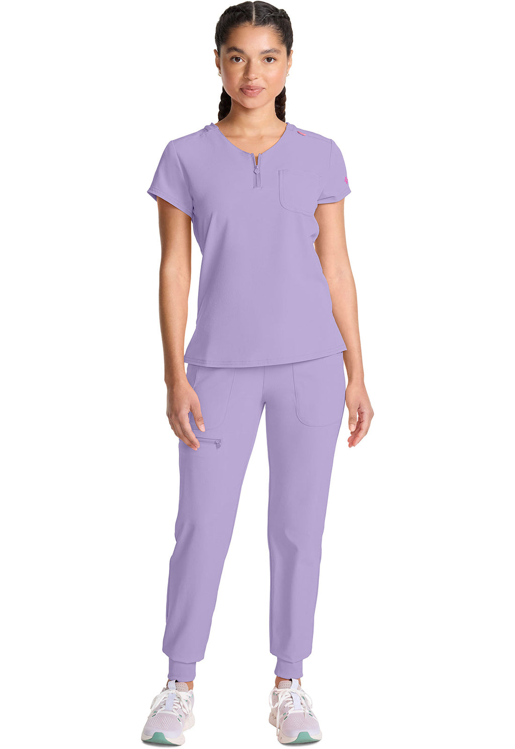 AMP MC705 Quarter Zip V-Neck Tuckable Top Digital Lavender Image