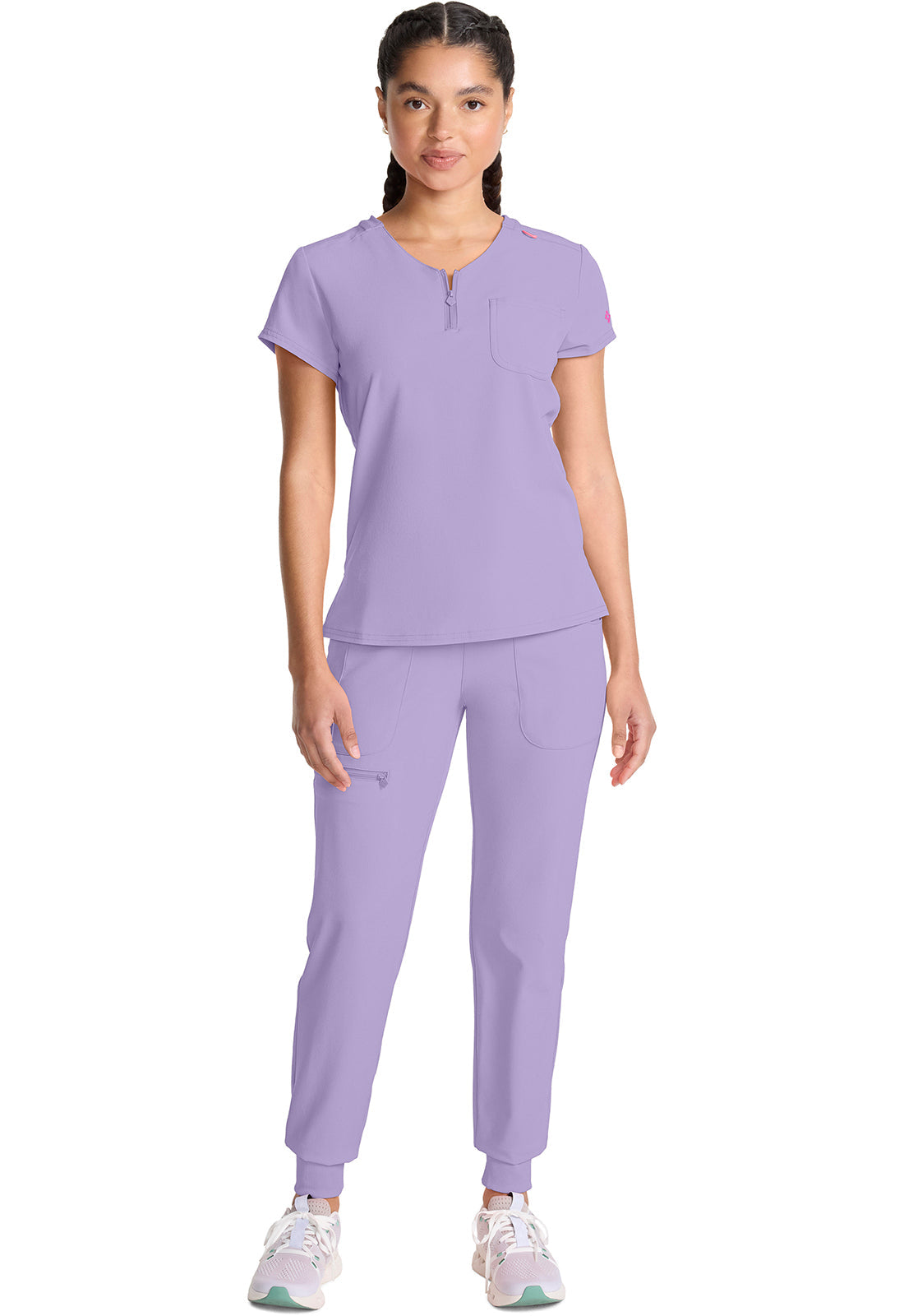 AMP MC705 Quarter Zip V-Neck Tuckable Top Digital Lavender Image