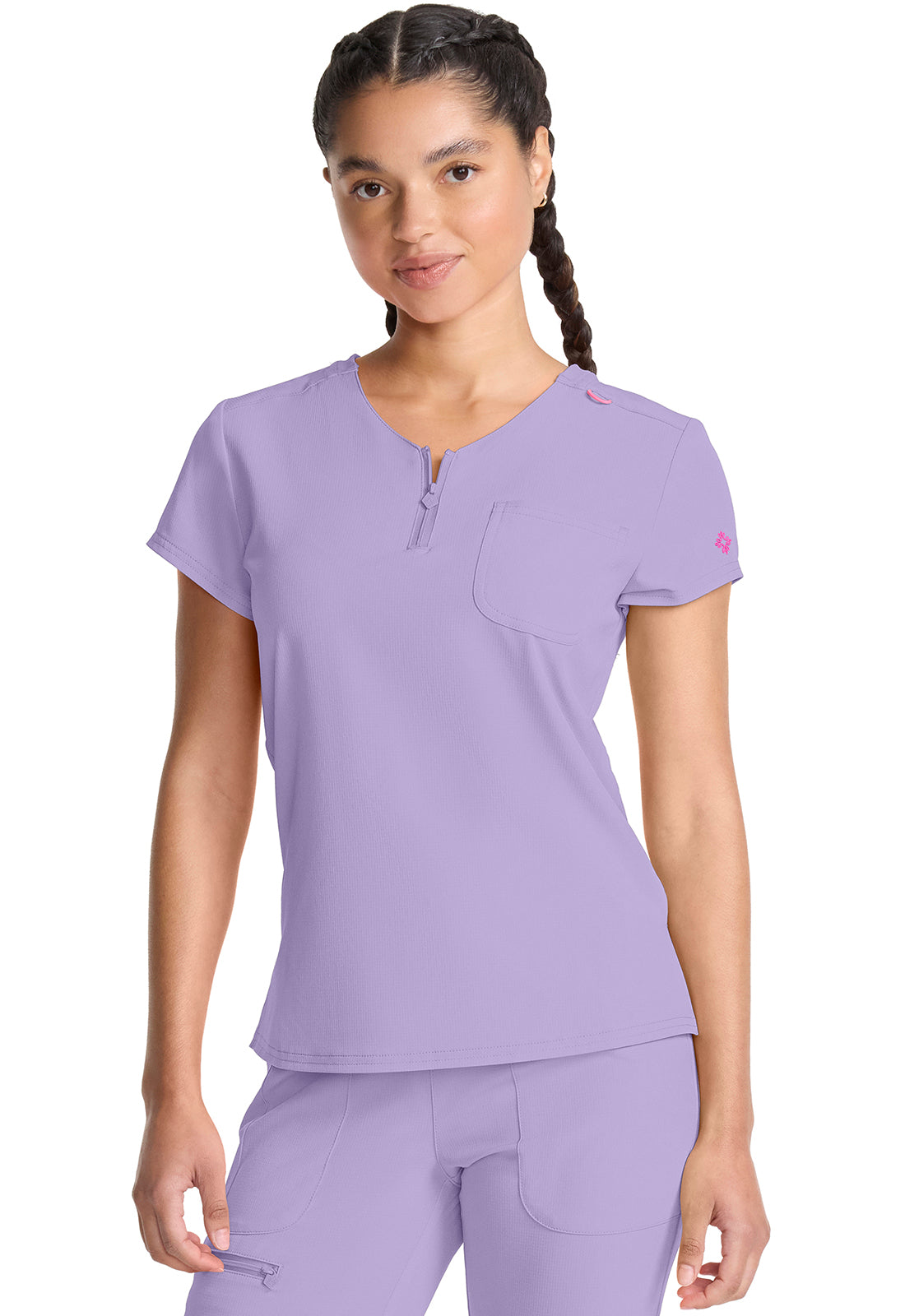 AMP MC705 Quarter Zip V-Neck Tuckable Top Digital Lavender Image