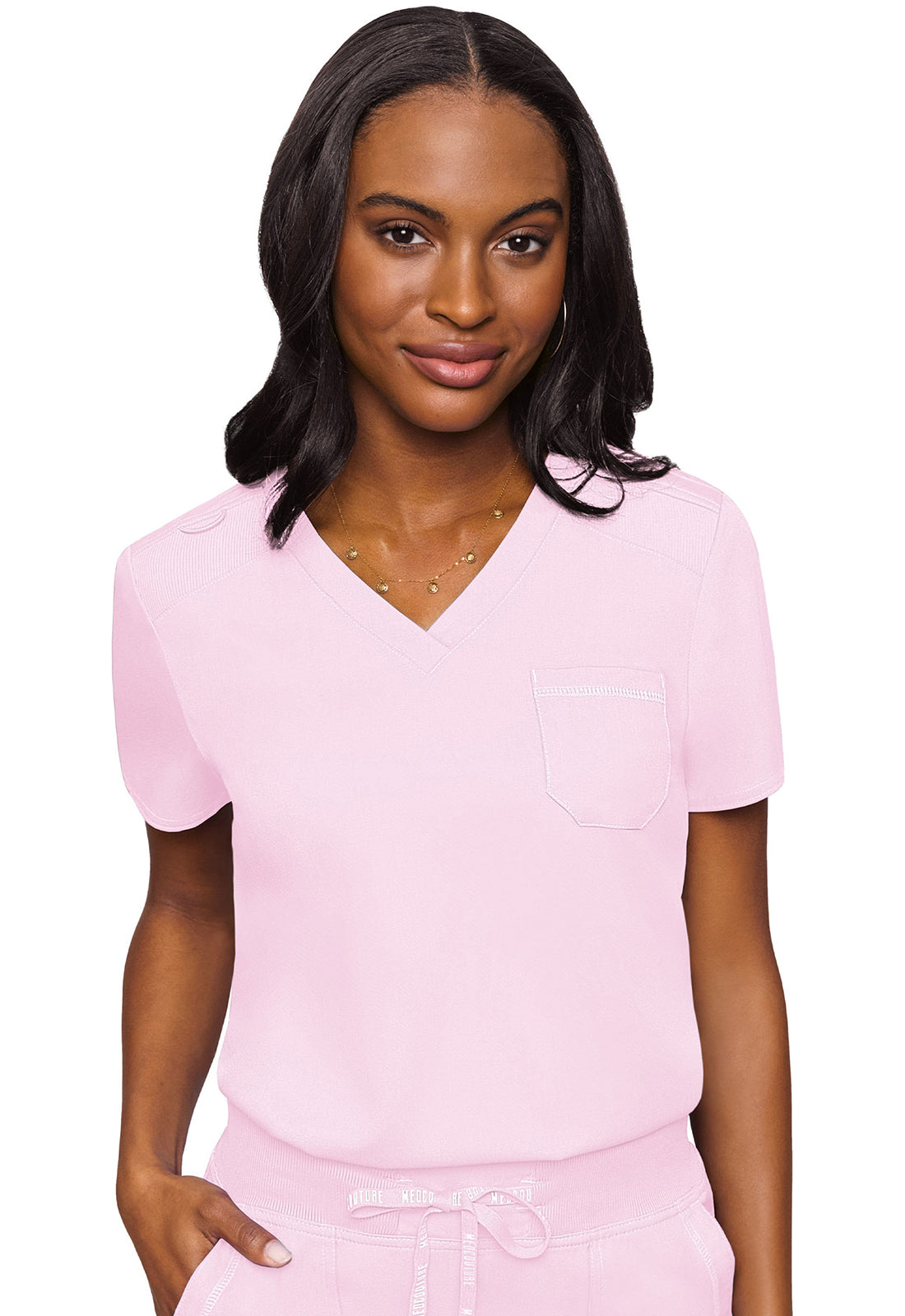 Touch MC7448 Women's V-Neck Tuck In Ice Pink
