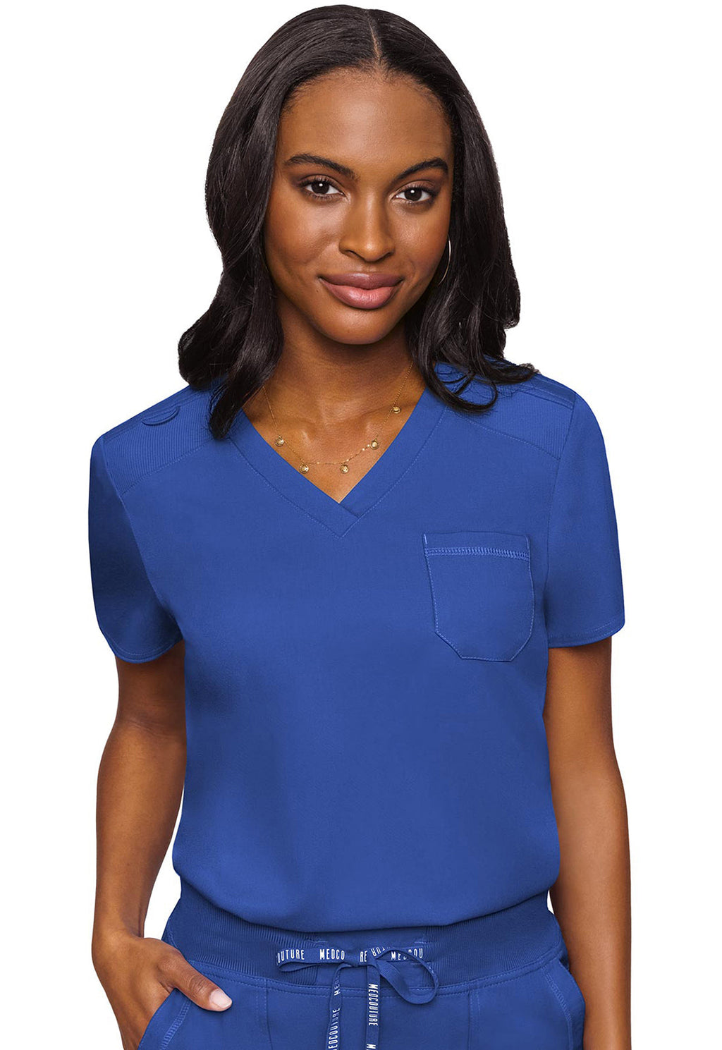 Touch MC7448 Women's V-Neck Tuck In Royal
