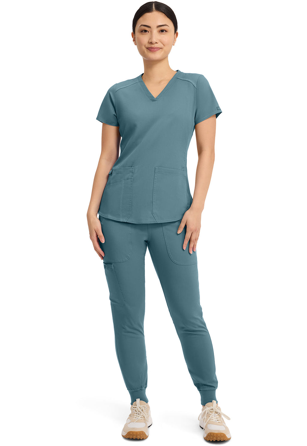 Touch MC7459 V-Neck Shirttail Top Blue Jean Baby