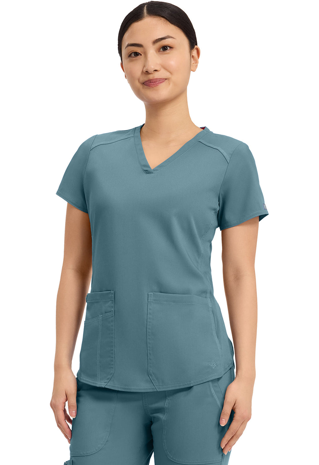 Touch MC7459 V-Neck Shirttail Top Blue Jean Baby