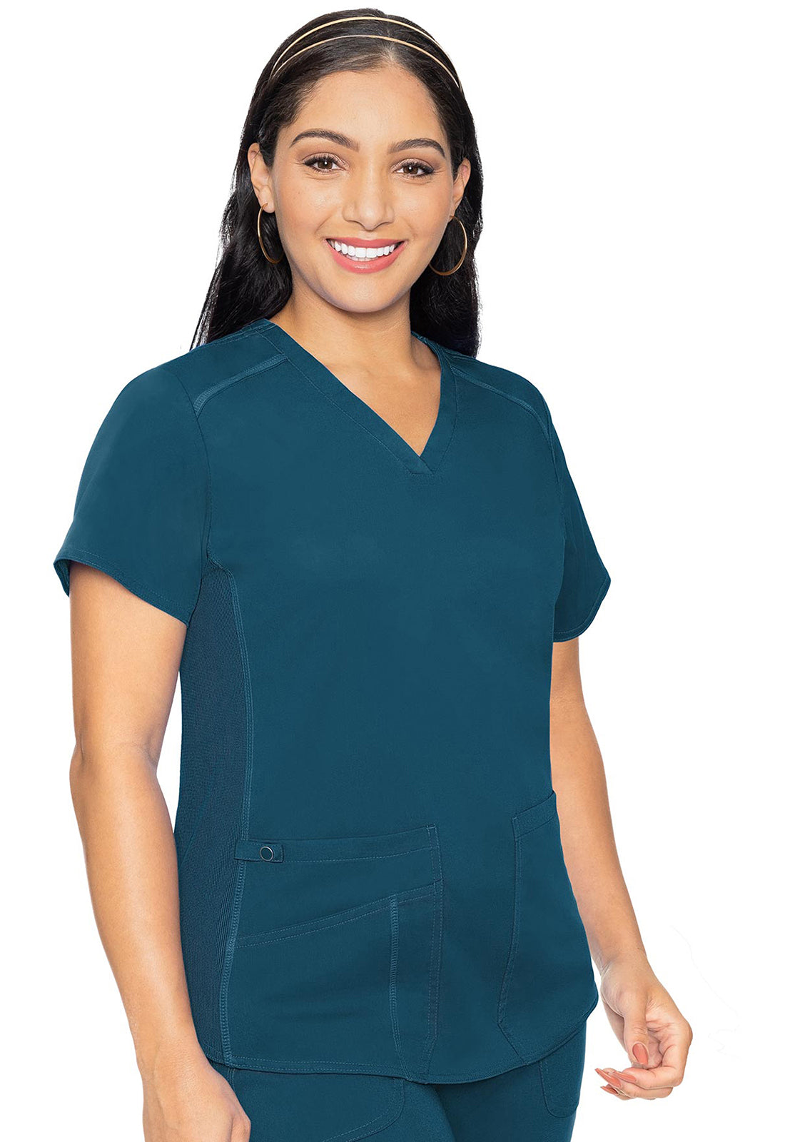 Touch MC7459 Women's V-Neck Shirttail Scrub Top Caribbean