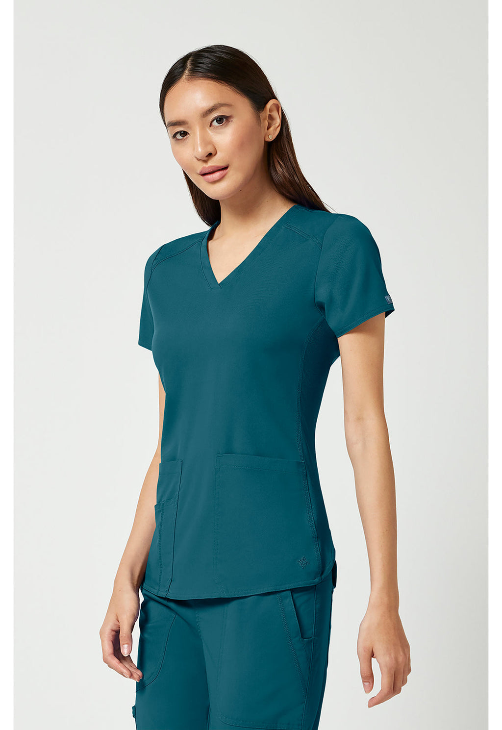 Touch MC7459 Women's V-Neck Shirttail Scrub Top Caribbean