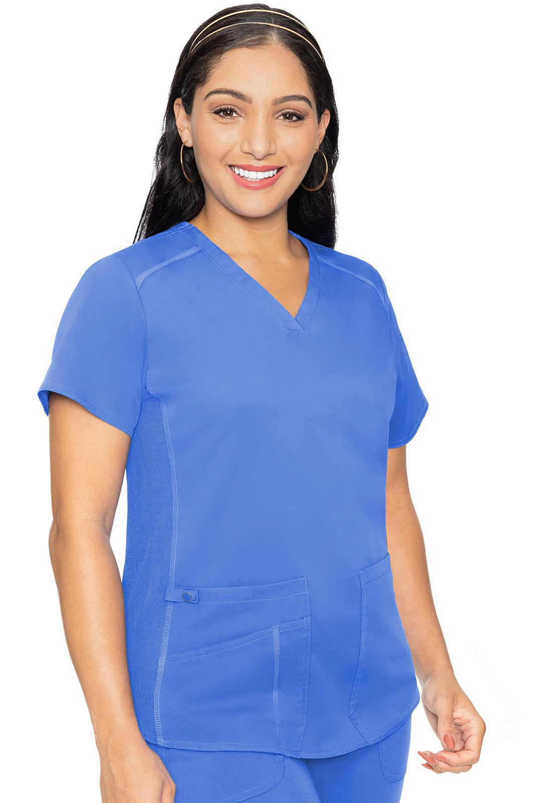 Touch MC7459 Women's V-Neck Shirttail Scrub Top Ciel