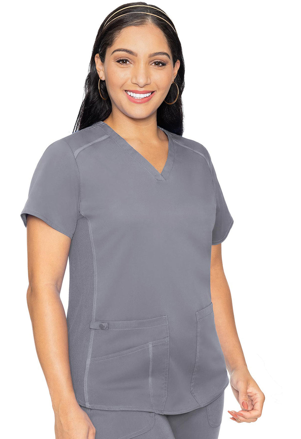 Touch MC7459 V-Neck Shirttail Top Cloud