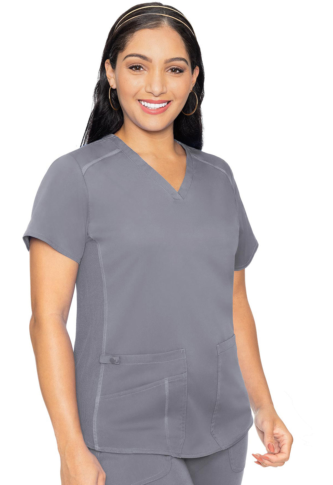 Touch MC7459 V-Neck Shirttail Top Cloud