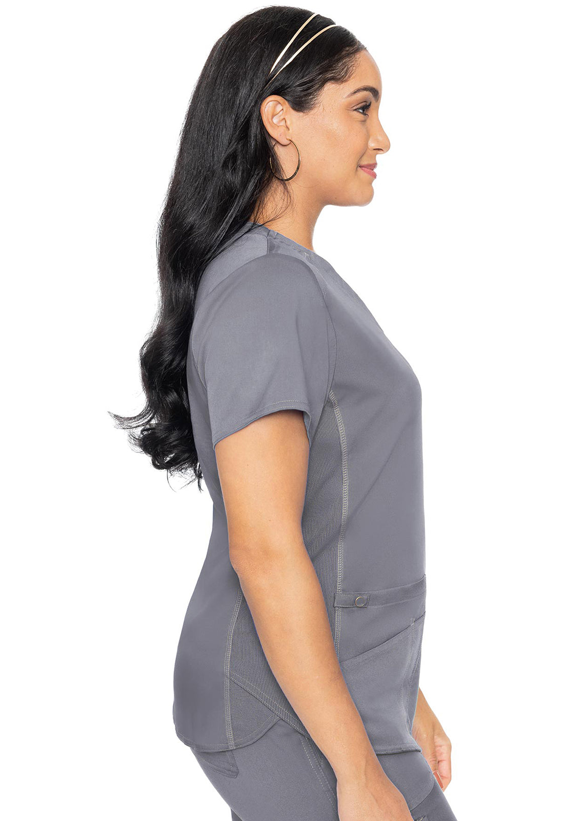 Touch MC7459 V-Neck Shirttail Top Cloud