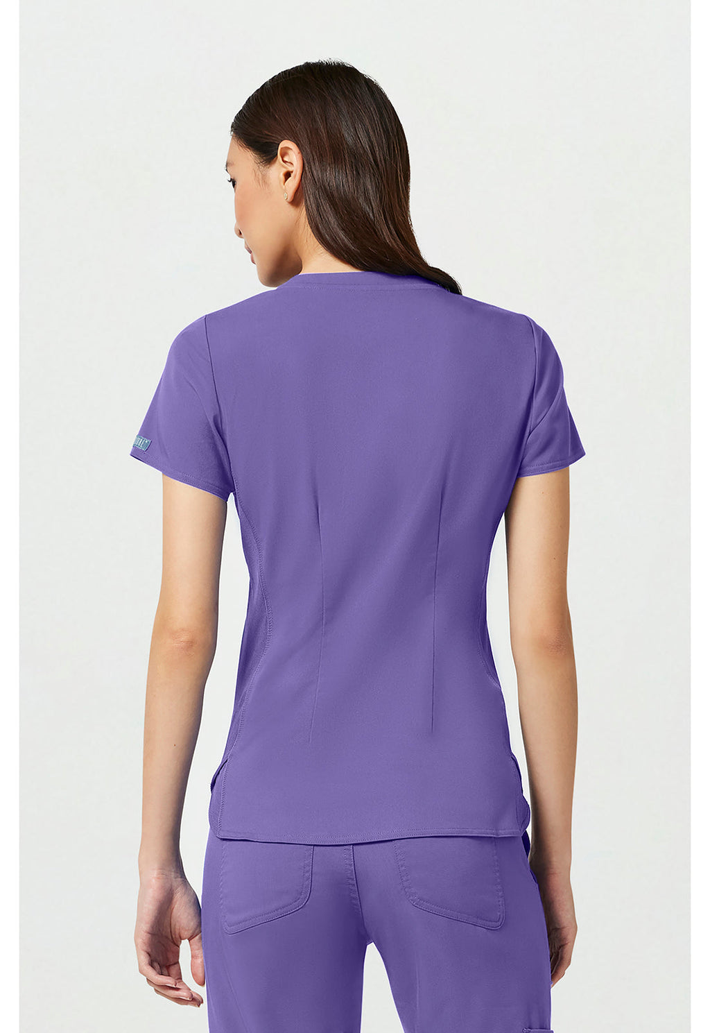 Touch MC7459 Women's V-Neck Shirttail Scrub Top Electric Lavender