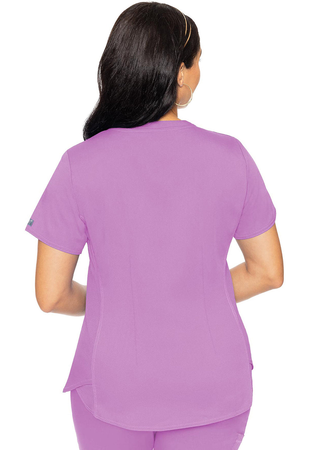 Touch MC7459 Women's V-Neck Shirttail Scrub Top Lilac