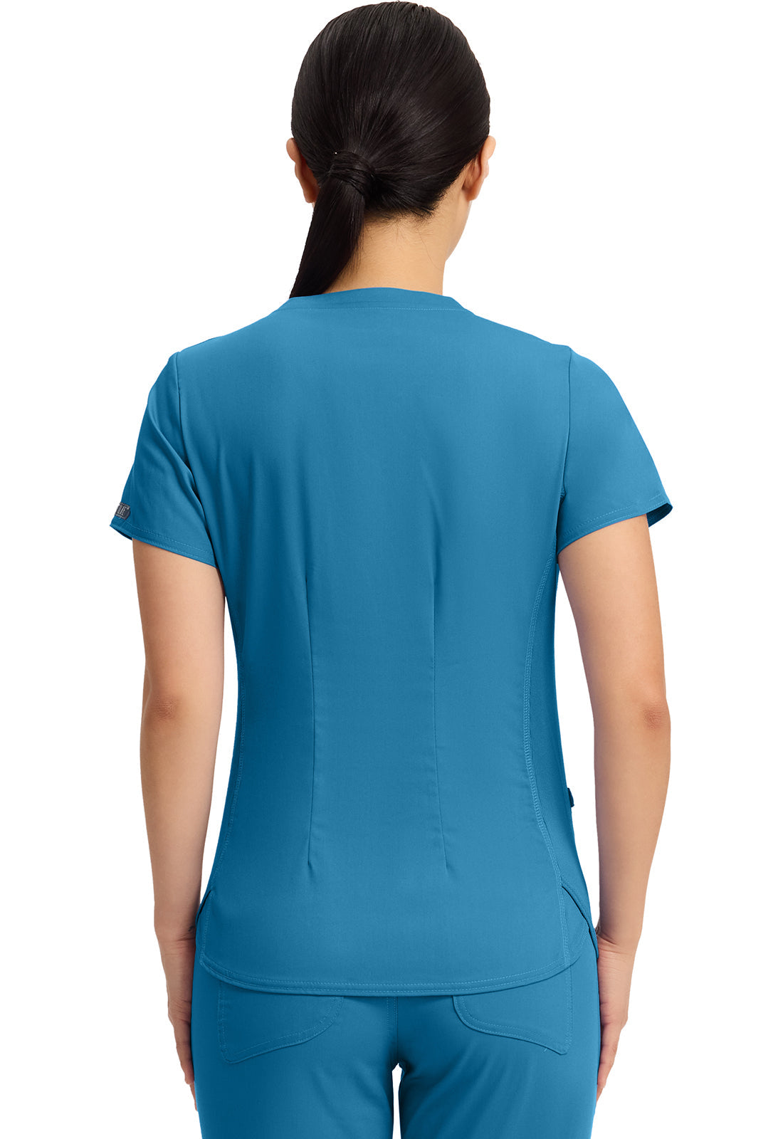 Touch MC7459 V-Neck Shirttail Top Mali-Blue Shore