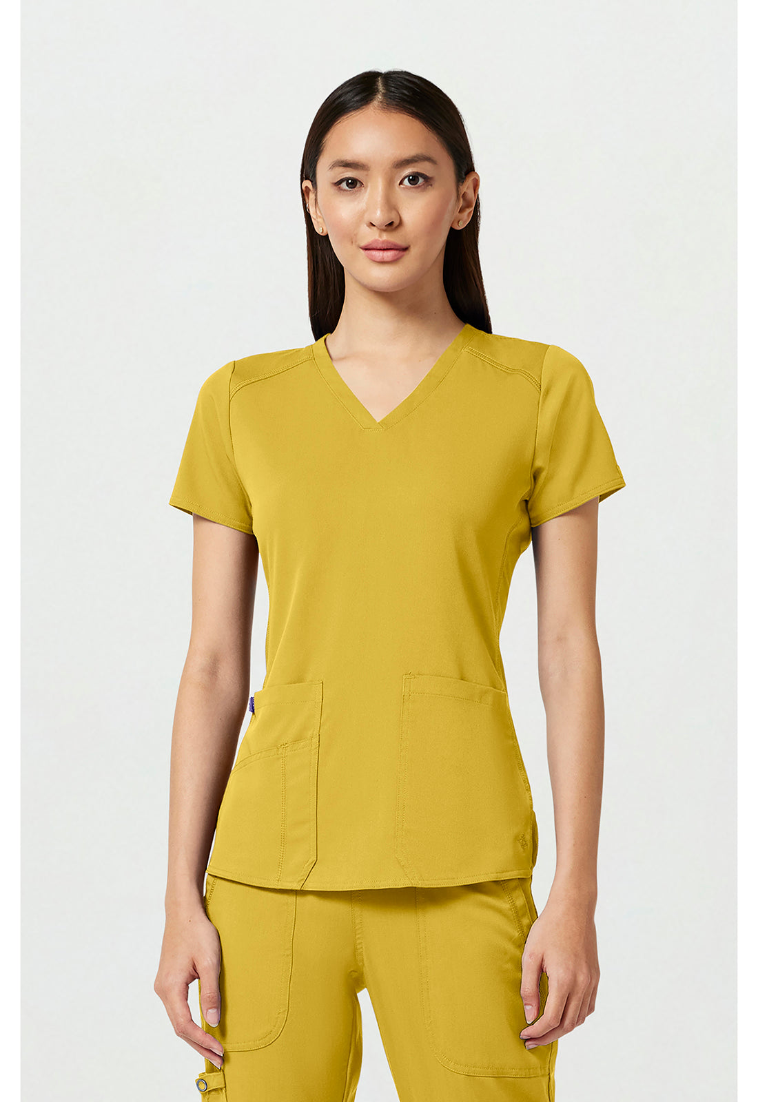 Touch MC7459 Women's V-Neck Shirttail Scrub Top Midsummer Gold