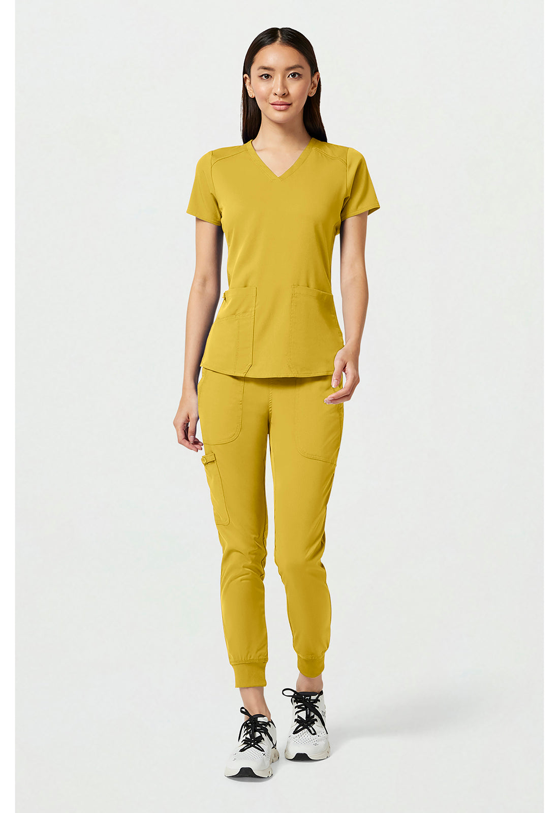 Touch MC7459 Women's V-Neck Shirttail Scrub Top Midsummer Gold