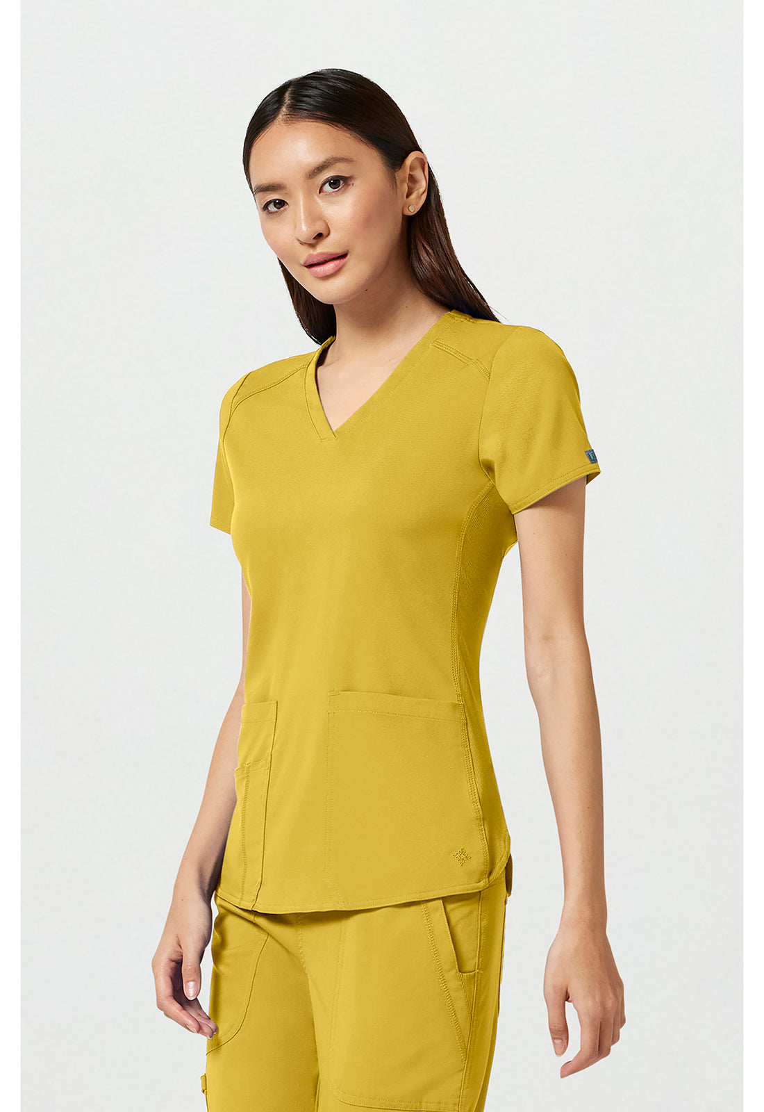 Touch MC7459 Women's V-Neck Shirttail Scrub Top Midsummer Gold