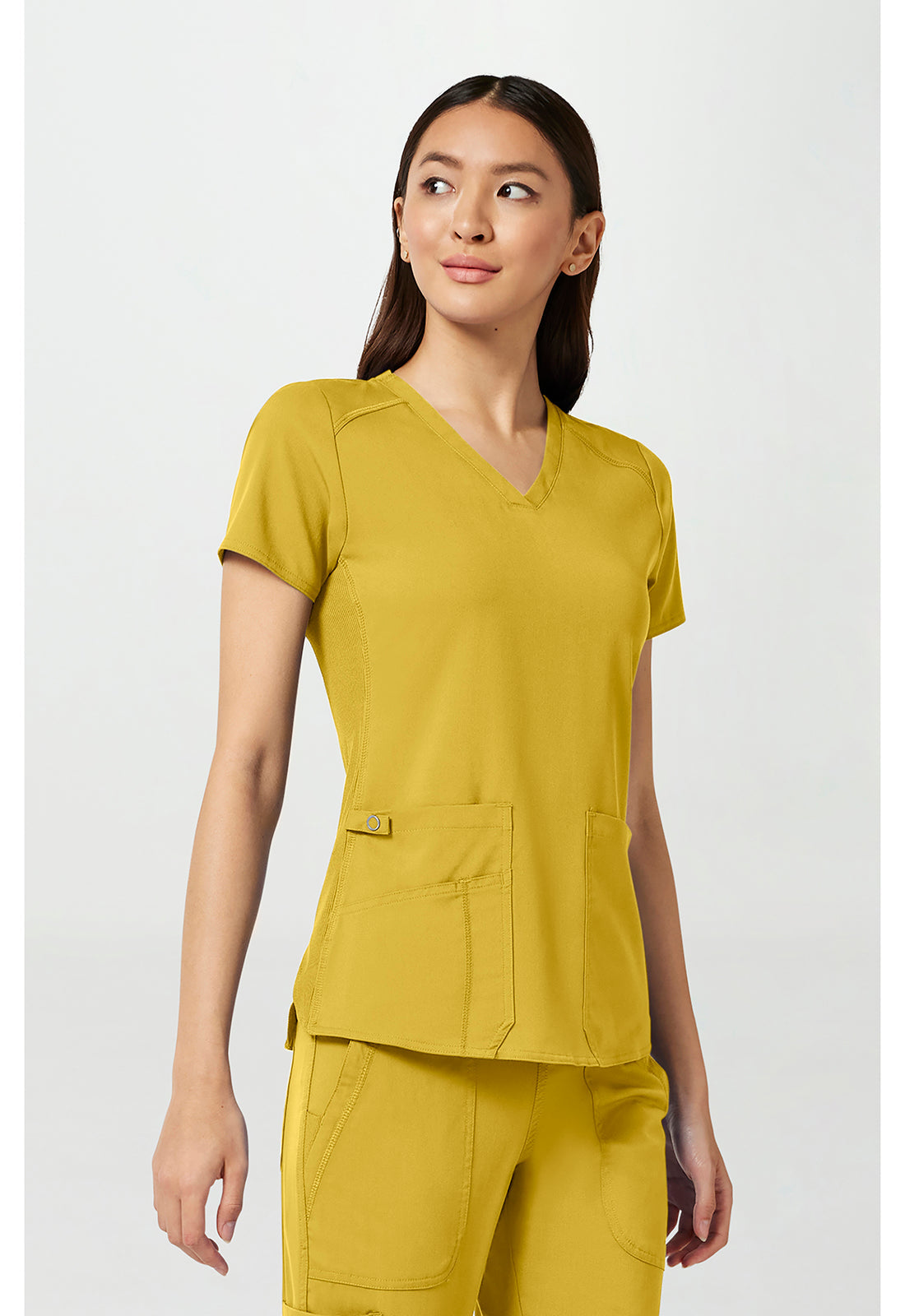 Touch MC7459 Women's V-Neck Shirttail Scrub Top Midsummer Gold