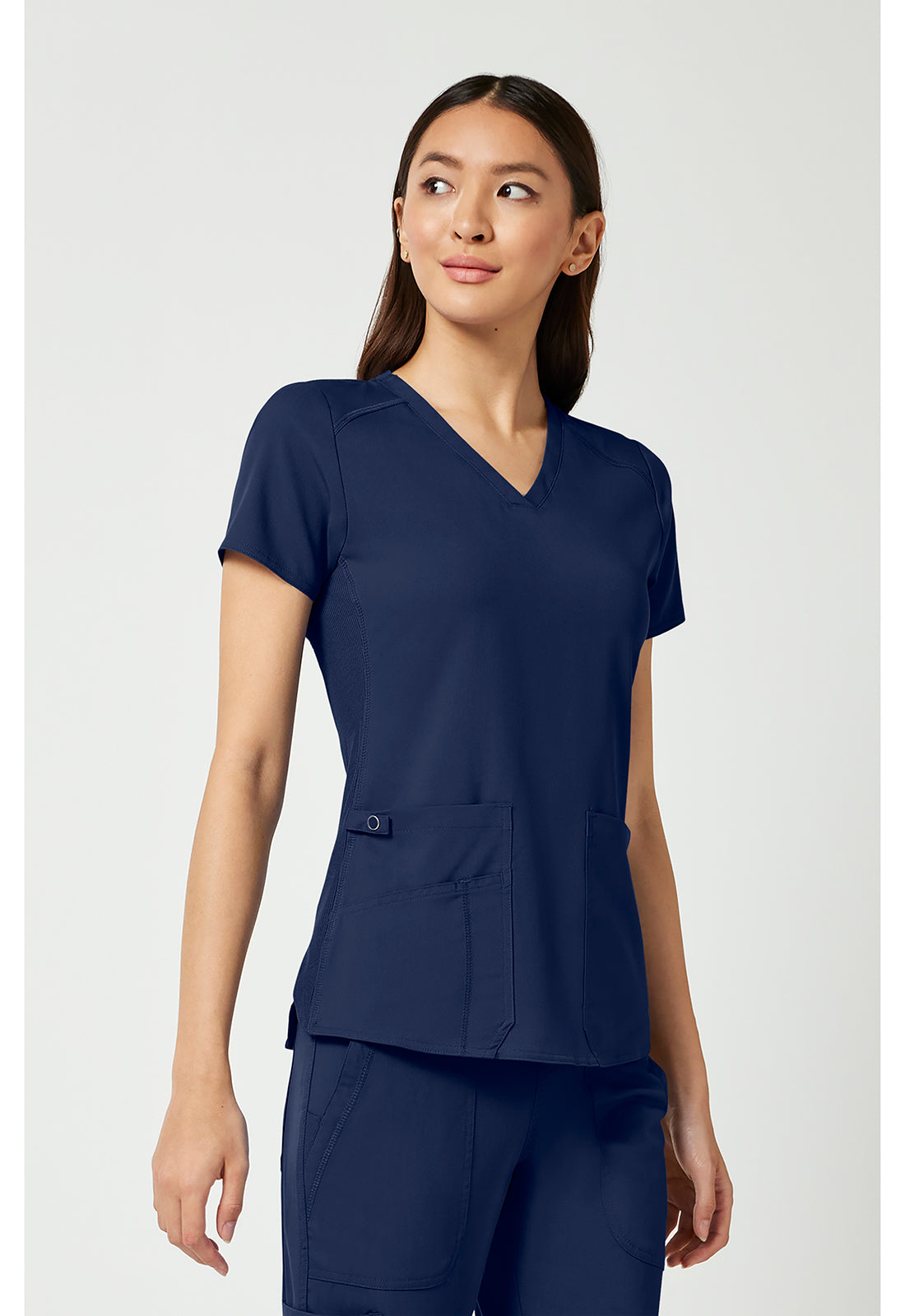 Touch MC7459 Women's V-Neck Shirttail Scrub Top Navy