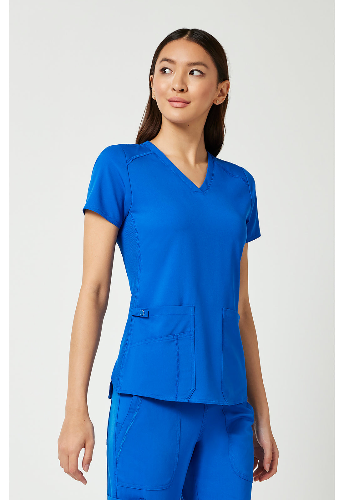 Touch MC7459 Women's V-Neck Shirttail Scrub Top Royal