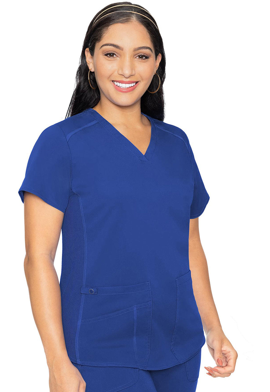 Touch MC7459 Women's V-Neck Shirttail Scrub Top Royal