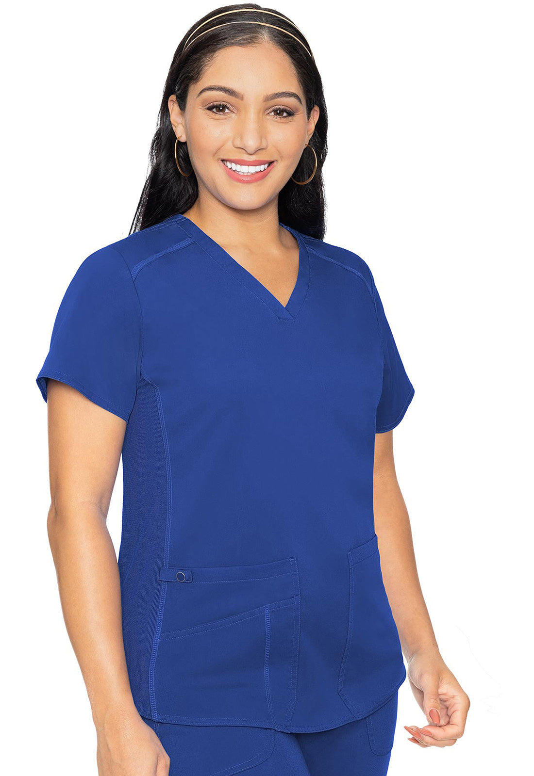 Touch MC7459 Women's V-Neck Shirttail Scrub Top Royal