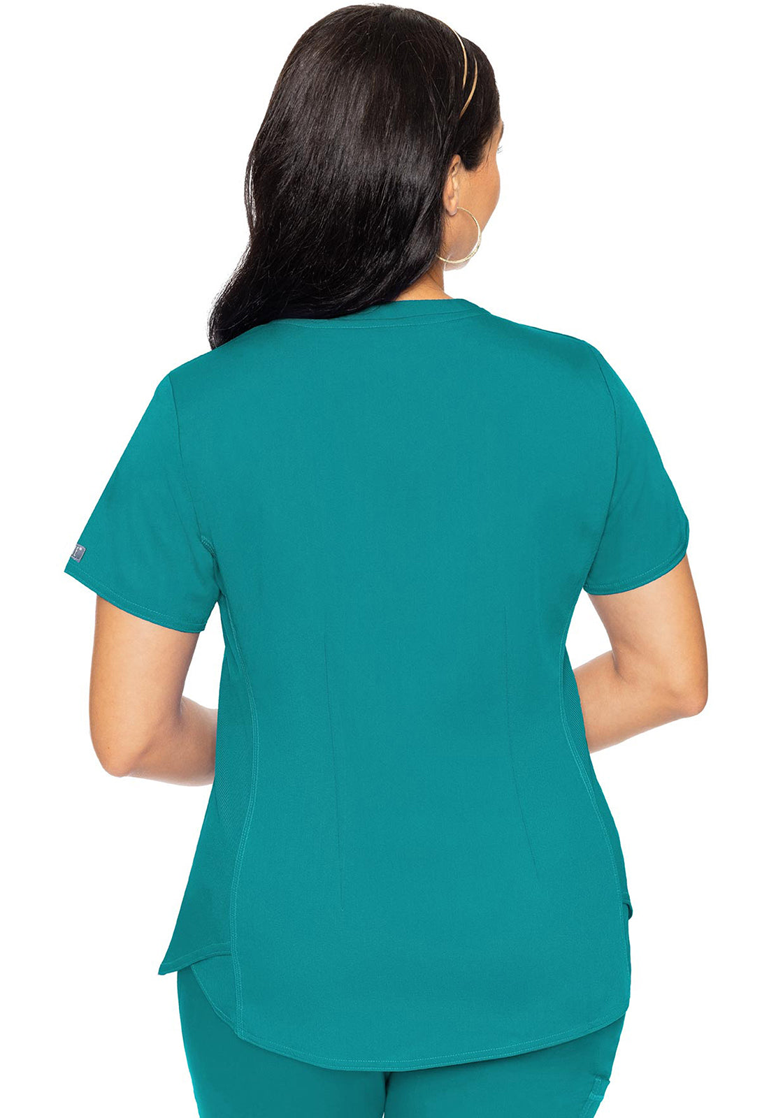 Touch MC7459 Women's V-Neck Shirttail Scrub Top Teal
