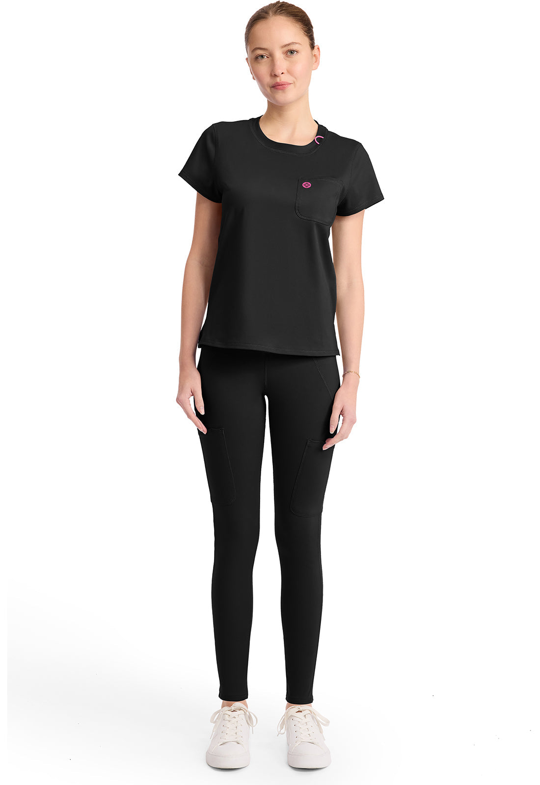 Amp Knit MC751 Women's Crew Neck Tee Black