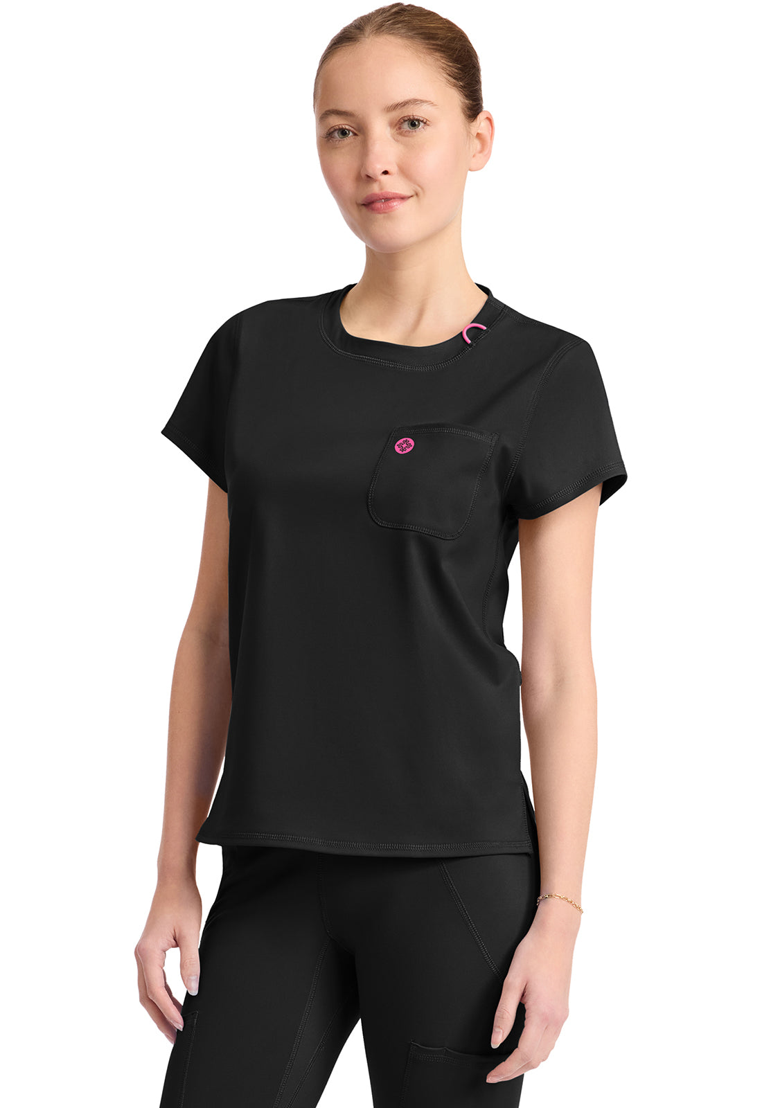 Amp Knit MC751 Women's Crew Neck Tee Black