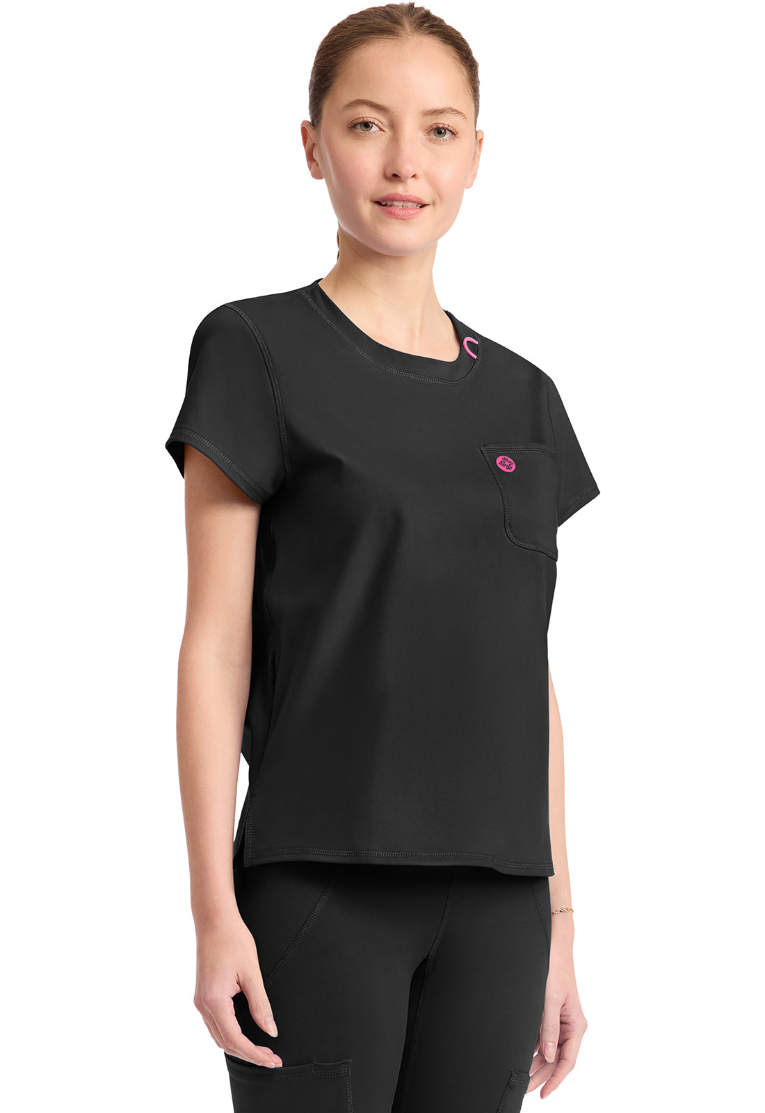 Amp Knit MC751 Women's Crew Neck Tee Black