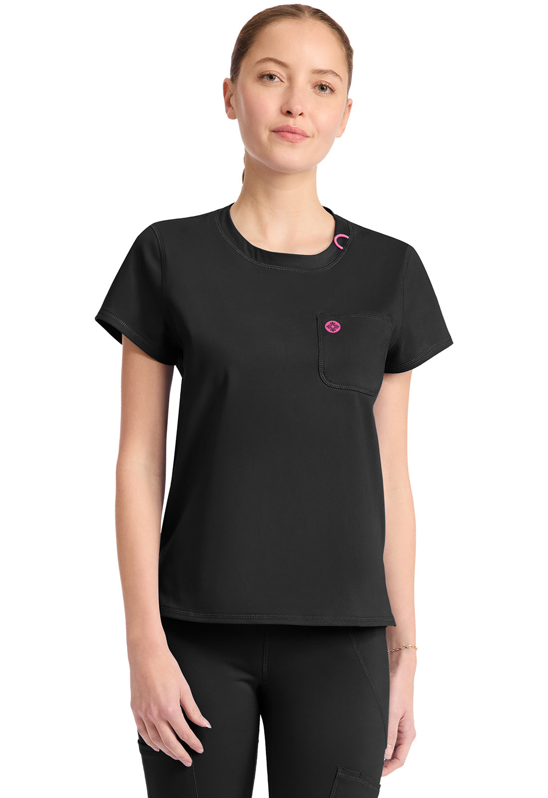 Amp Knit MC751 Women's Crew Neck Tee Black