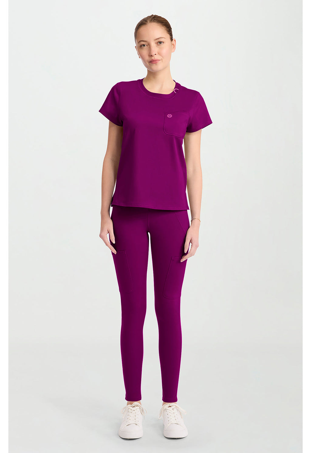 Amp Knit MC751 Women's Crew Neck Tee Plum Royale