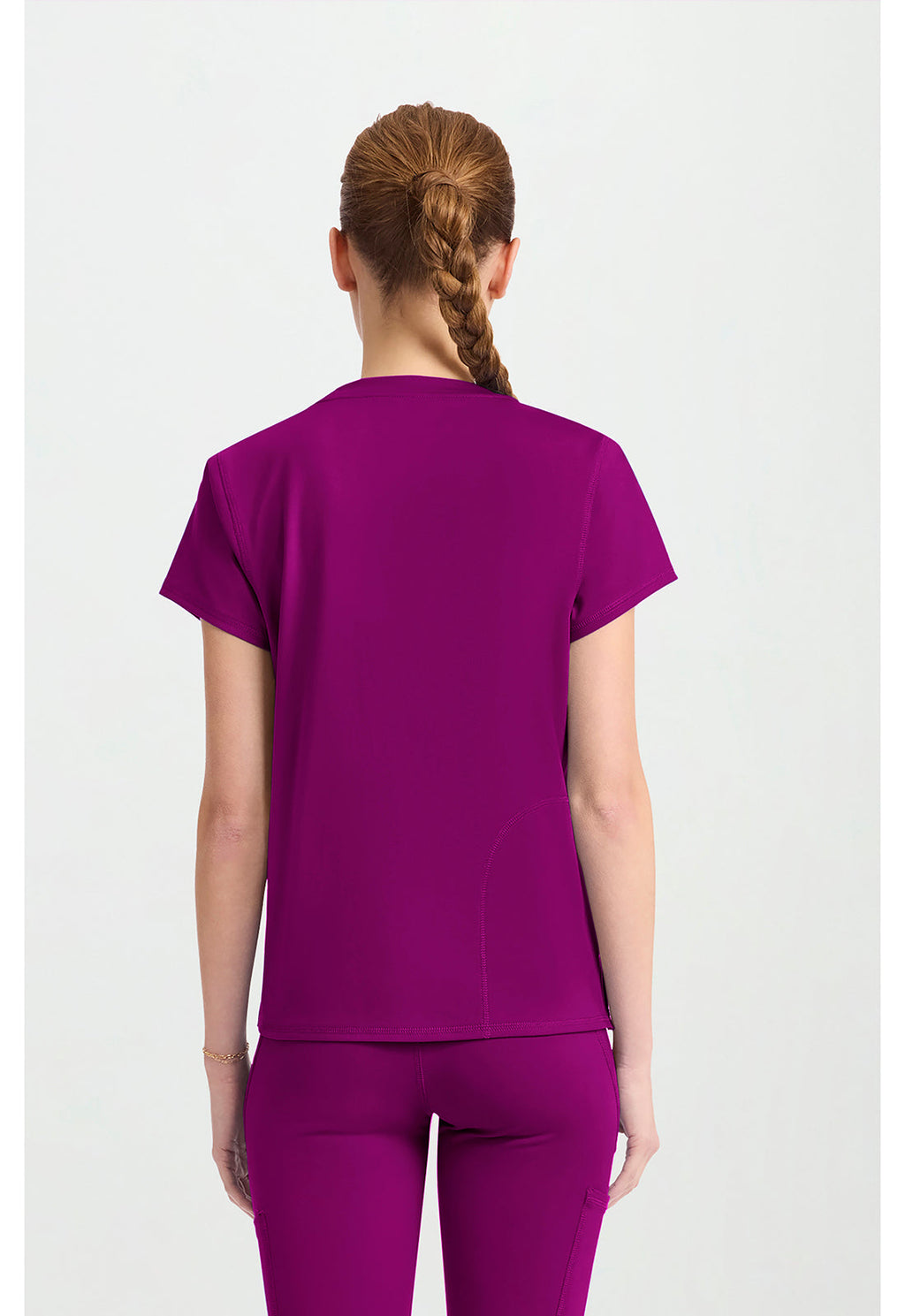 Amp Knit MC751 Women's Crew Neck Tee Plum Royale