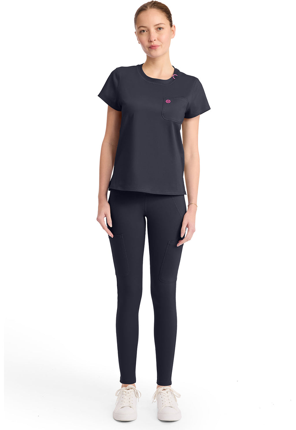 Amp Knit MC751 Women's Crew Neck Tee Pewter