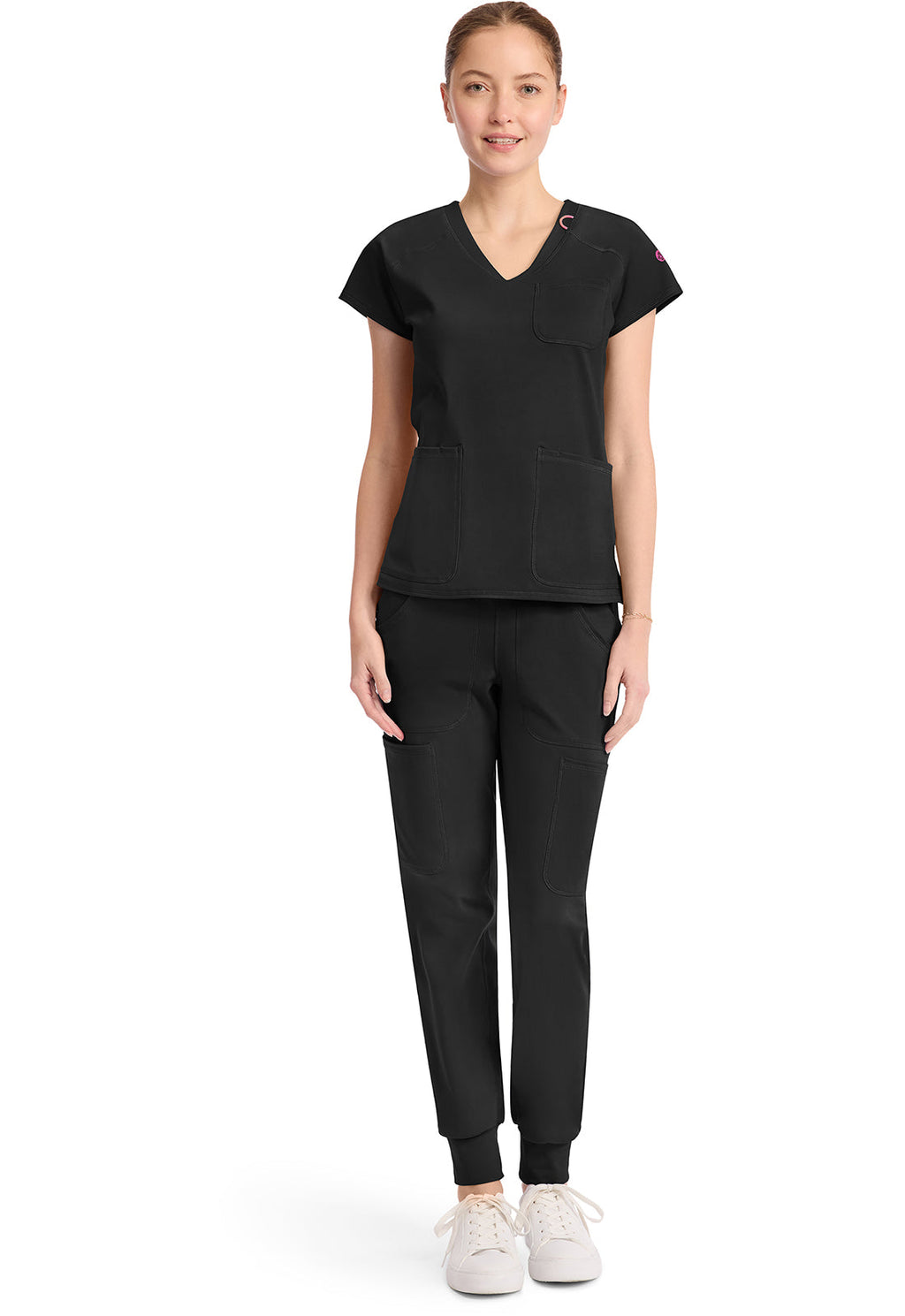 AMP Knit MC752 Raglan V-Neck Top Black