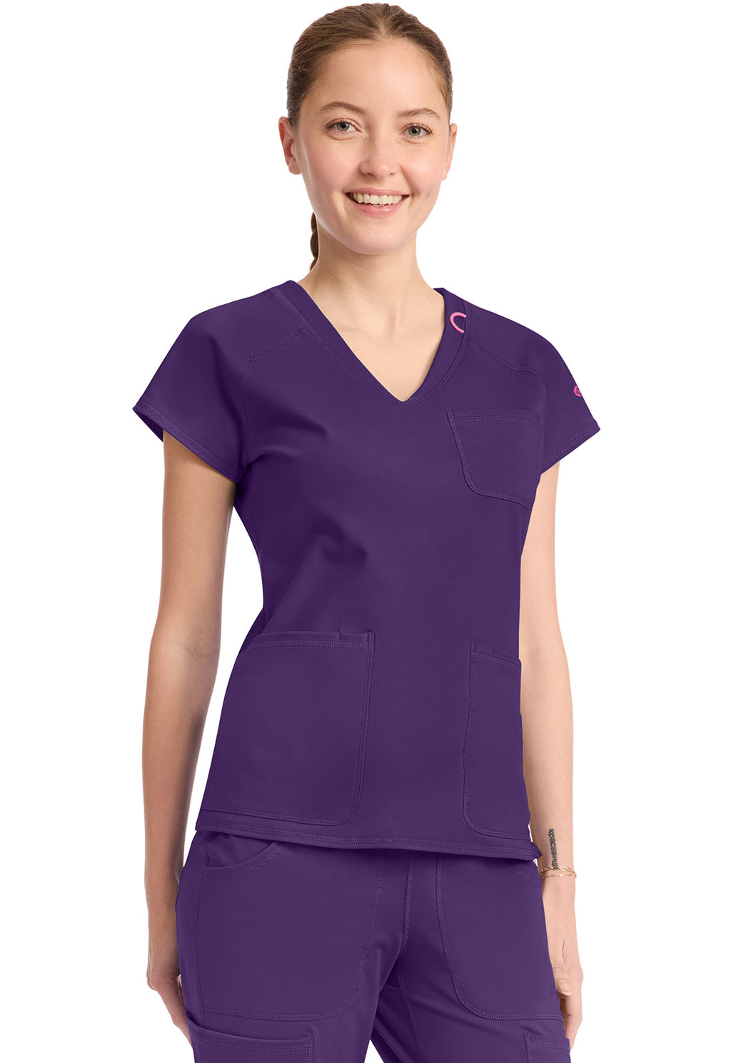 AMP Knit MC752 Raglan V-Neck Top Galactic Purple