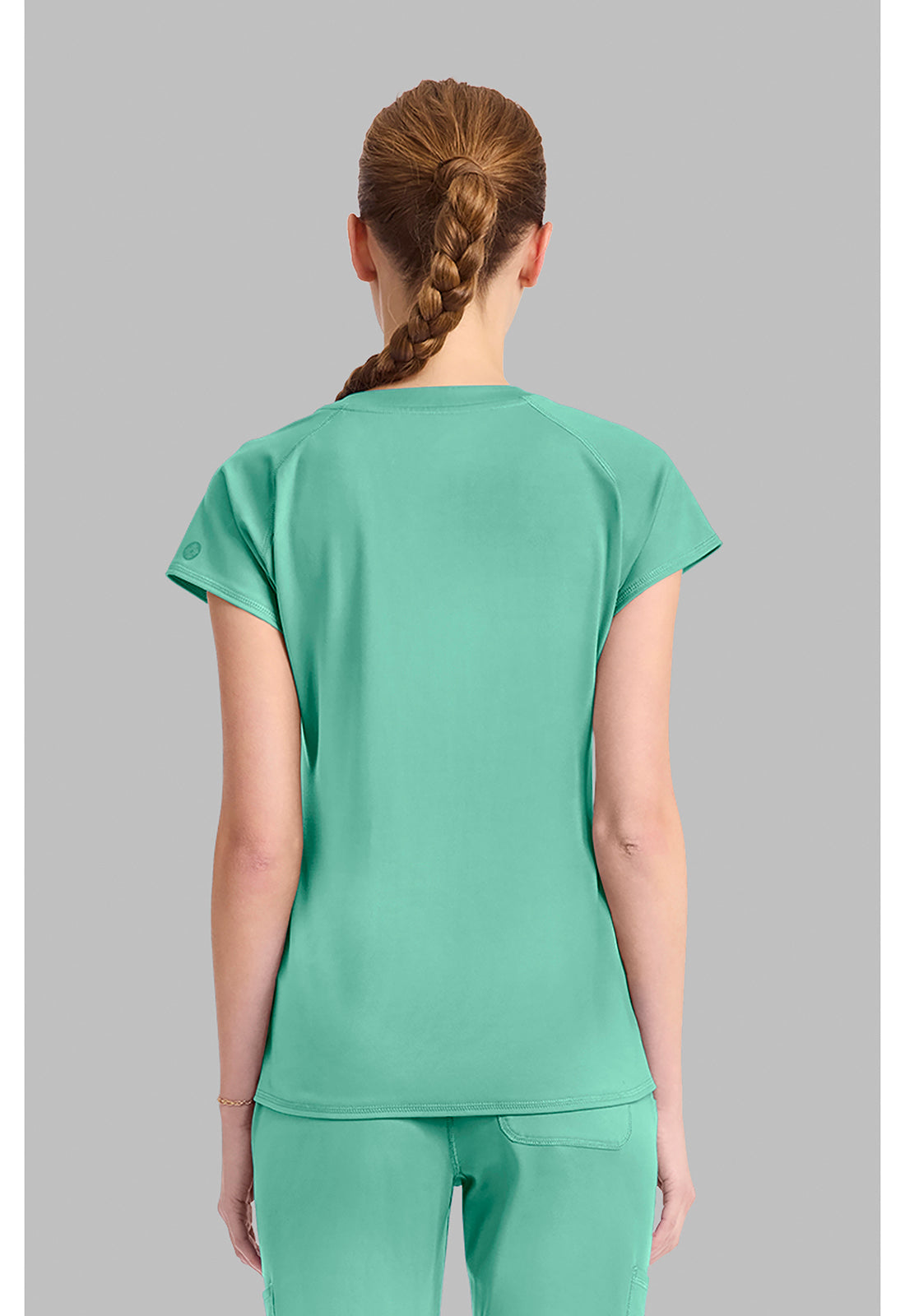 Amp Knit MC752 Women's Raglan V-Neck Scrub Top Mint Condition
