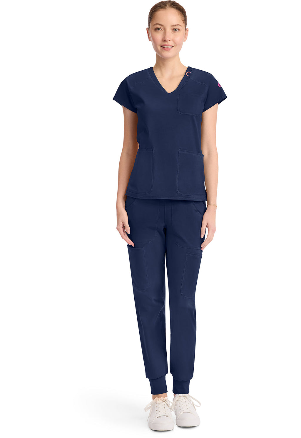 AMP Knit MC752 Raglan V-Neck Top Navy