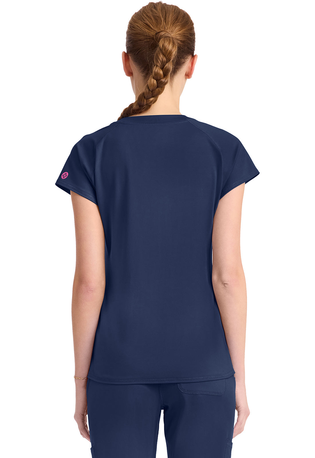 Amp Knit MC752 Women's Raglan V-Neck Scrub Top Navy